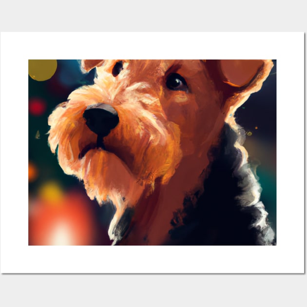 Cute Airedale Terrier Drawing Wall Art by Play Zoo